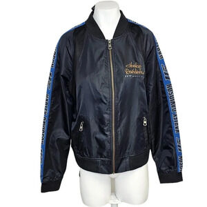 Harley Davidson Womens 115th Anniversary Nylon Motorcycle Jacket Black  Size M